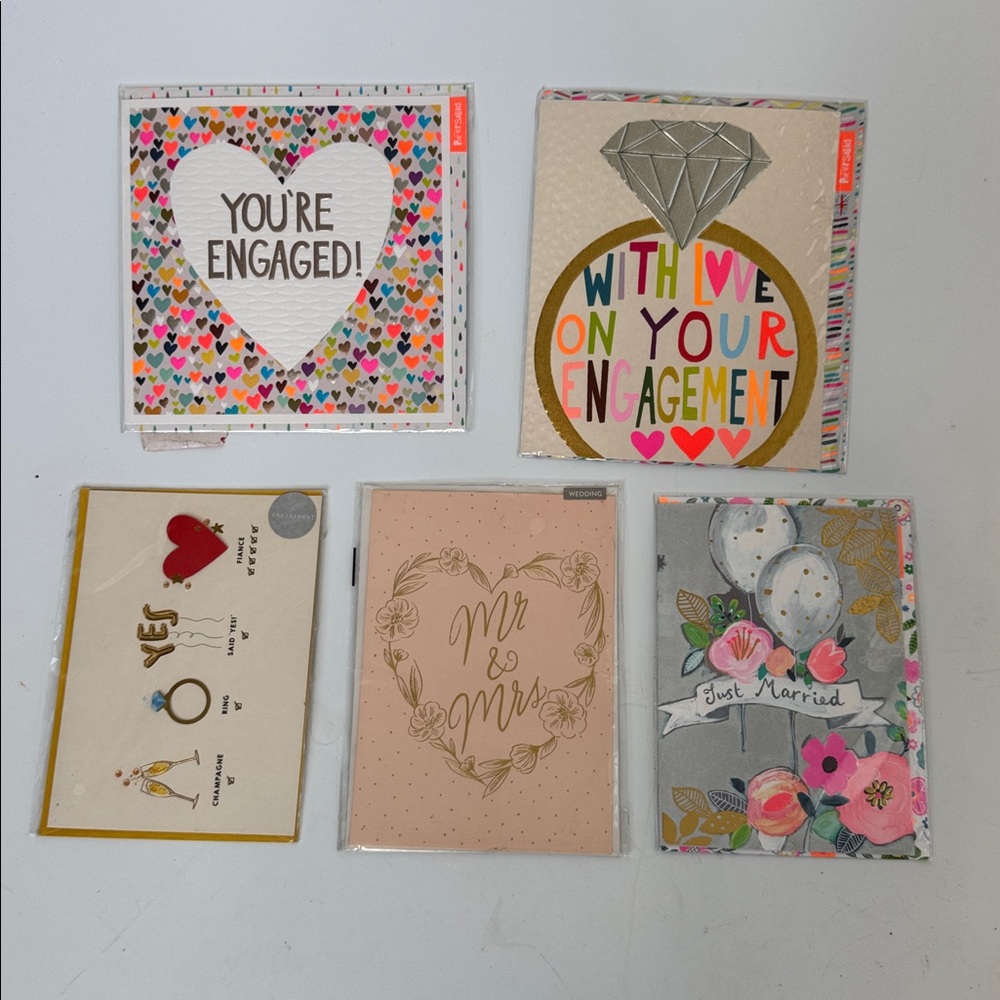 Lot of wedding and engagement greeting cards